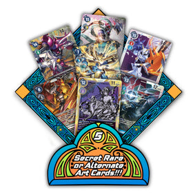 TCG Elements Digimon Starter Bundle foil cards catch light and shimmer.