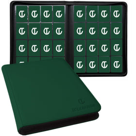 TCGCARDIUM 1660+ Pockets binder front cover in green showcasing premium storage for growing card collections.
