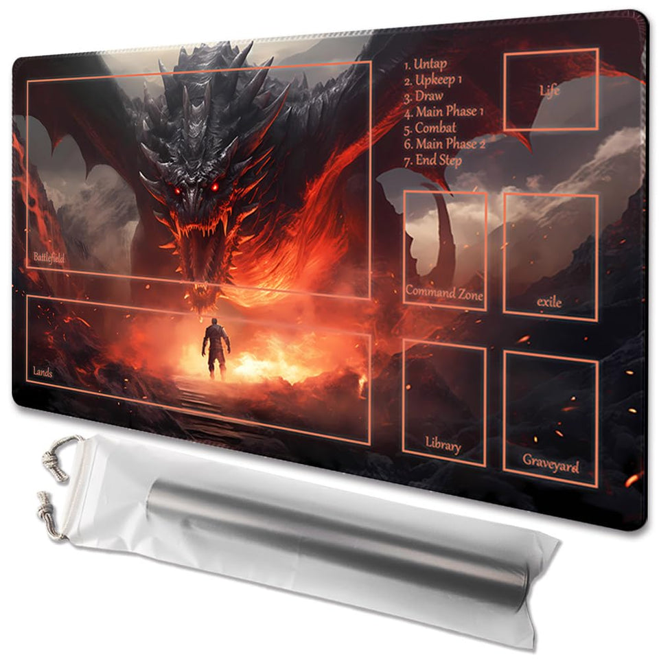 TCGMAT Dragon Roar Deck playmat with textured surface for smooth shuffling