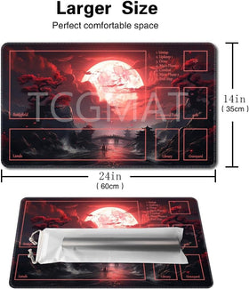 TCGMAT MTG Playmat with non-slip backing keeps the mat steady.