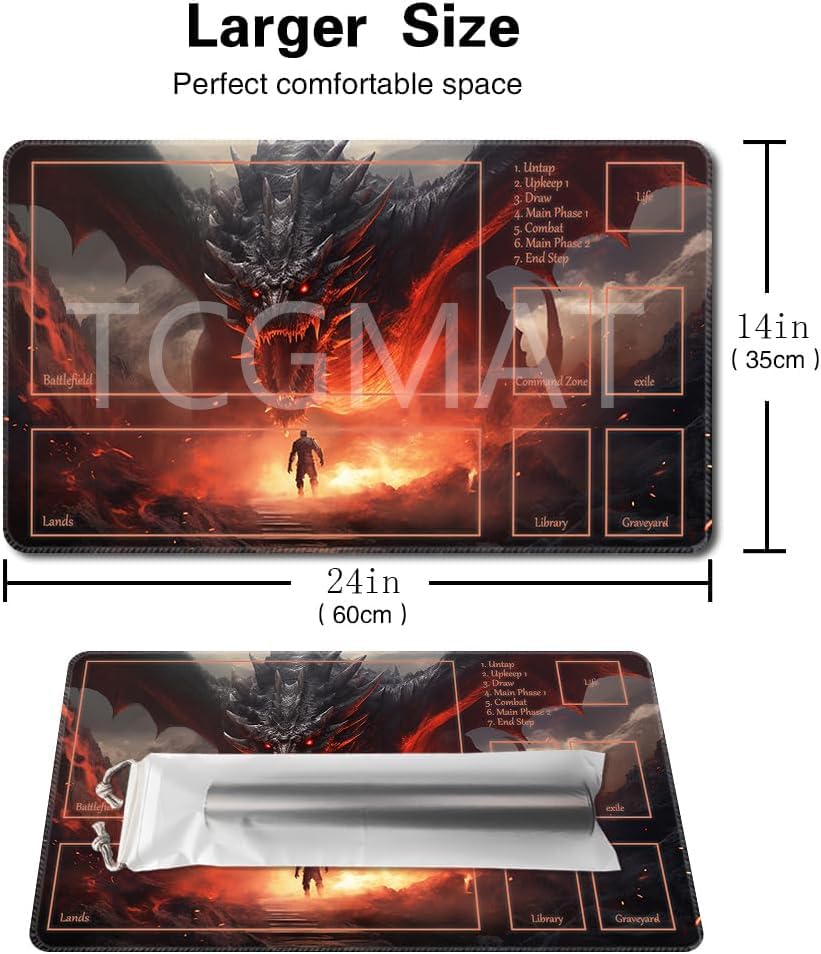 TCGMAT MTG playmat with non-slip backing stays flat during intense games