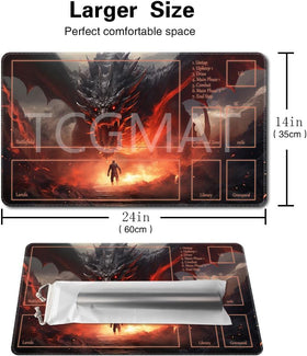 TCGMAT MTG playmat with non-slip backing stays flat during intense games