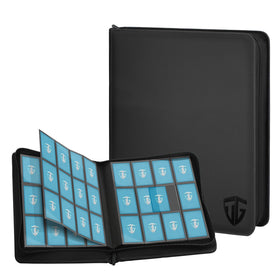 TCGUARD 12-pocket binder front cover in premium PU leather for durable card storage.