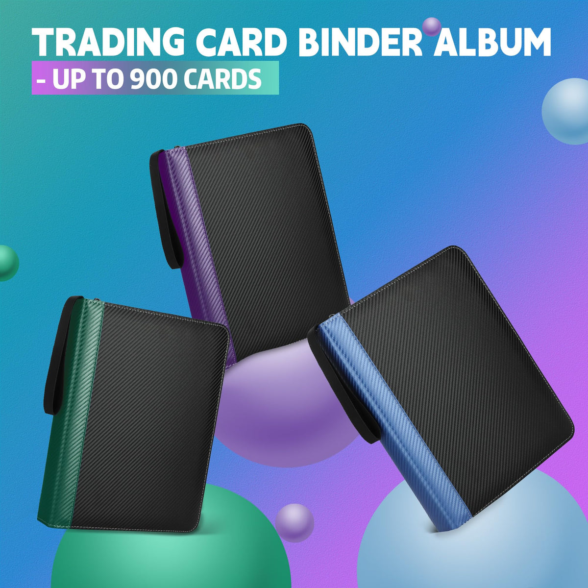 TCGUARD 3-ring binder with 50 pages, flexible sheet addition and removal.