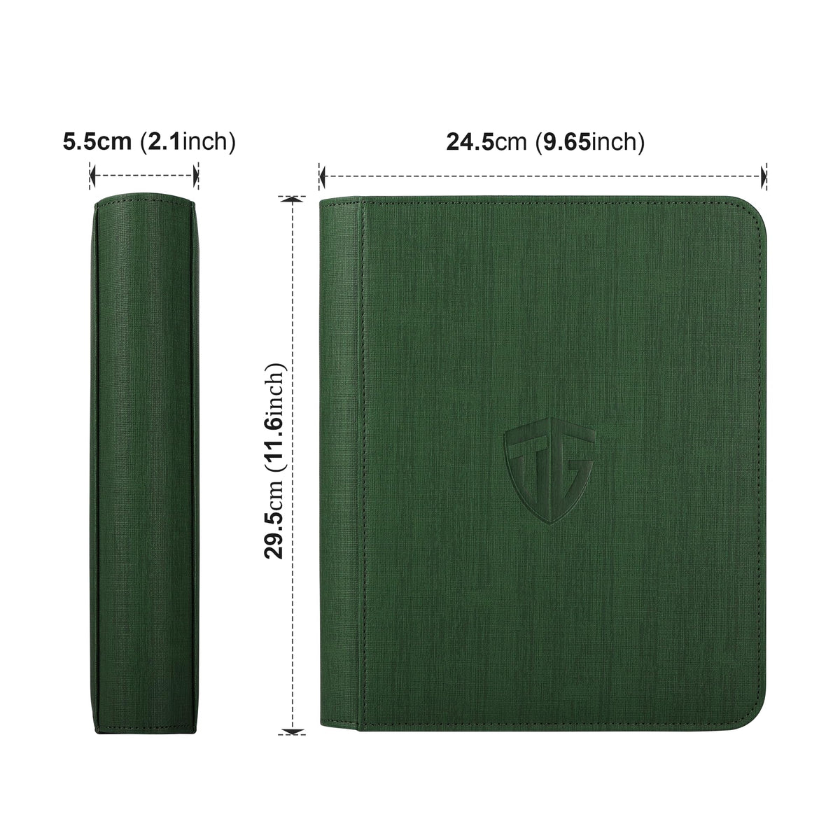 Binder capacity of 112 cards shown in a tidy layout