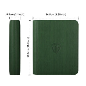 Binder capacity of 112 cards shown in a tidy layout