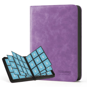 TCGUARD purple binder cover protecting a card collection on the go