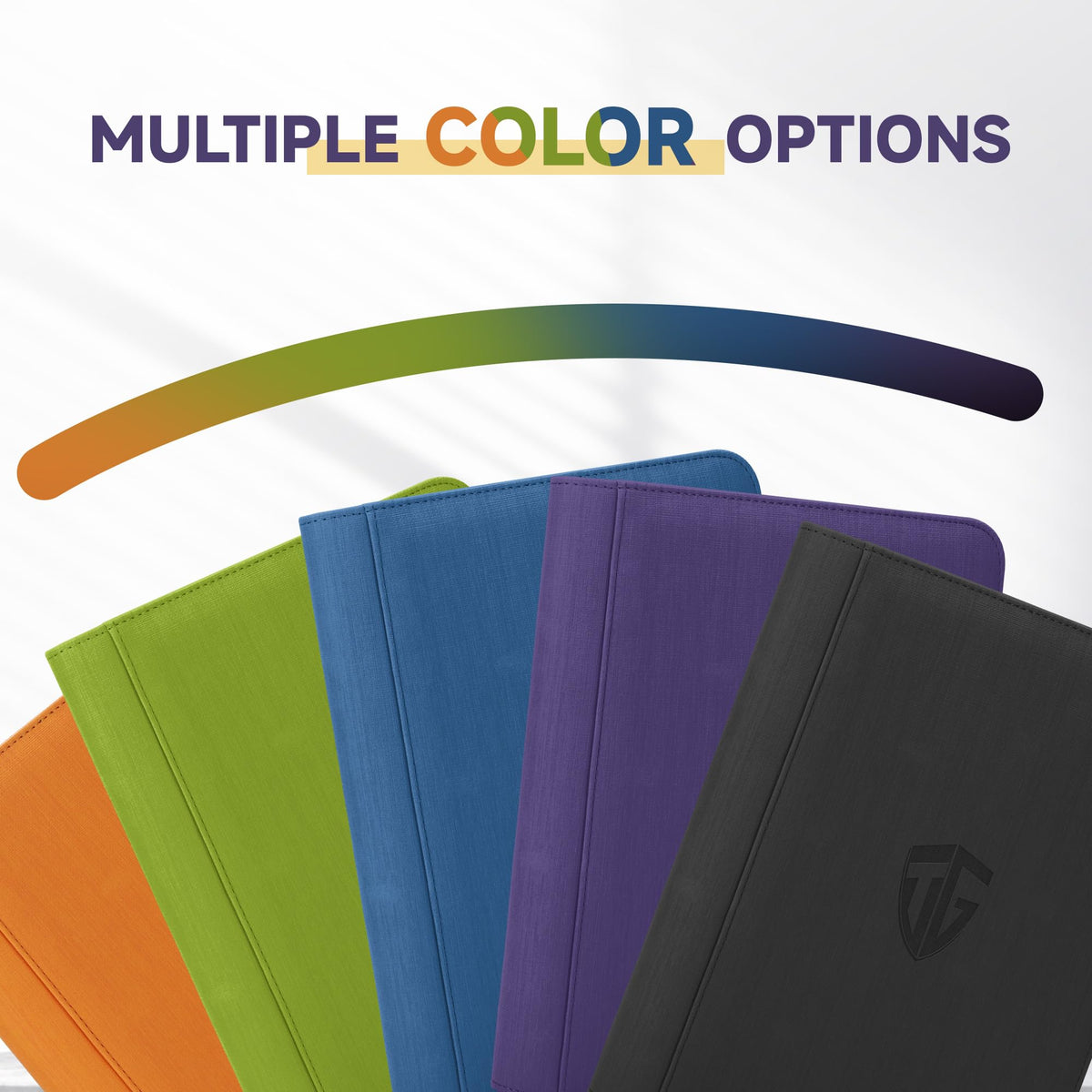 TCGUARD Toploader Binder color options showing five stylish finishes for collectors.