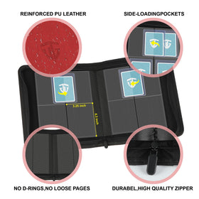 Close-up of red cover on TCGUARD binder highlighting premium texture and durability.
