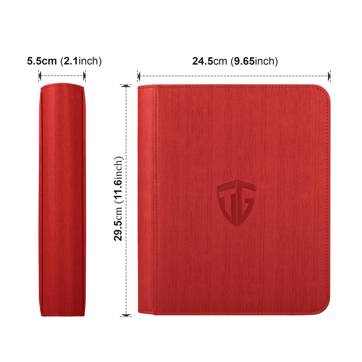 TCGUARD Toploader Binder Red open pages for quick access to your cards.