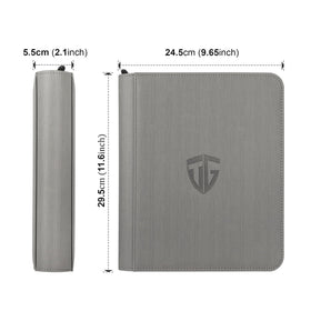 TCGUARD Toploader Binder shield cover close up highlighting PU leather texture
