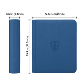TCGUARD TopLoader Binder side view highlights durable PU leather and compact form.