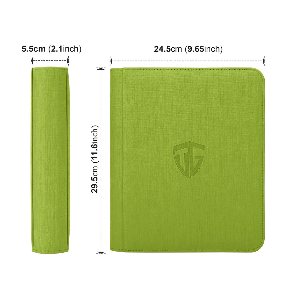 TCGUARD Toploader Binder textured PU leather cover for premium feel and longevity.