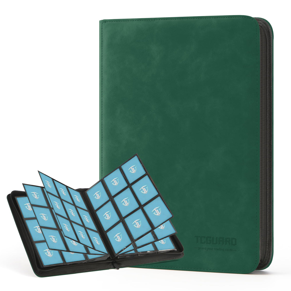 TCGUARD 9-pocket binder cover in premium PU leather, built to protect your cards