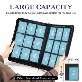 TCGUARD binder with dimensions 13.8 by 10.4 by 1.9 inches for organized storage.