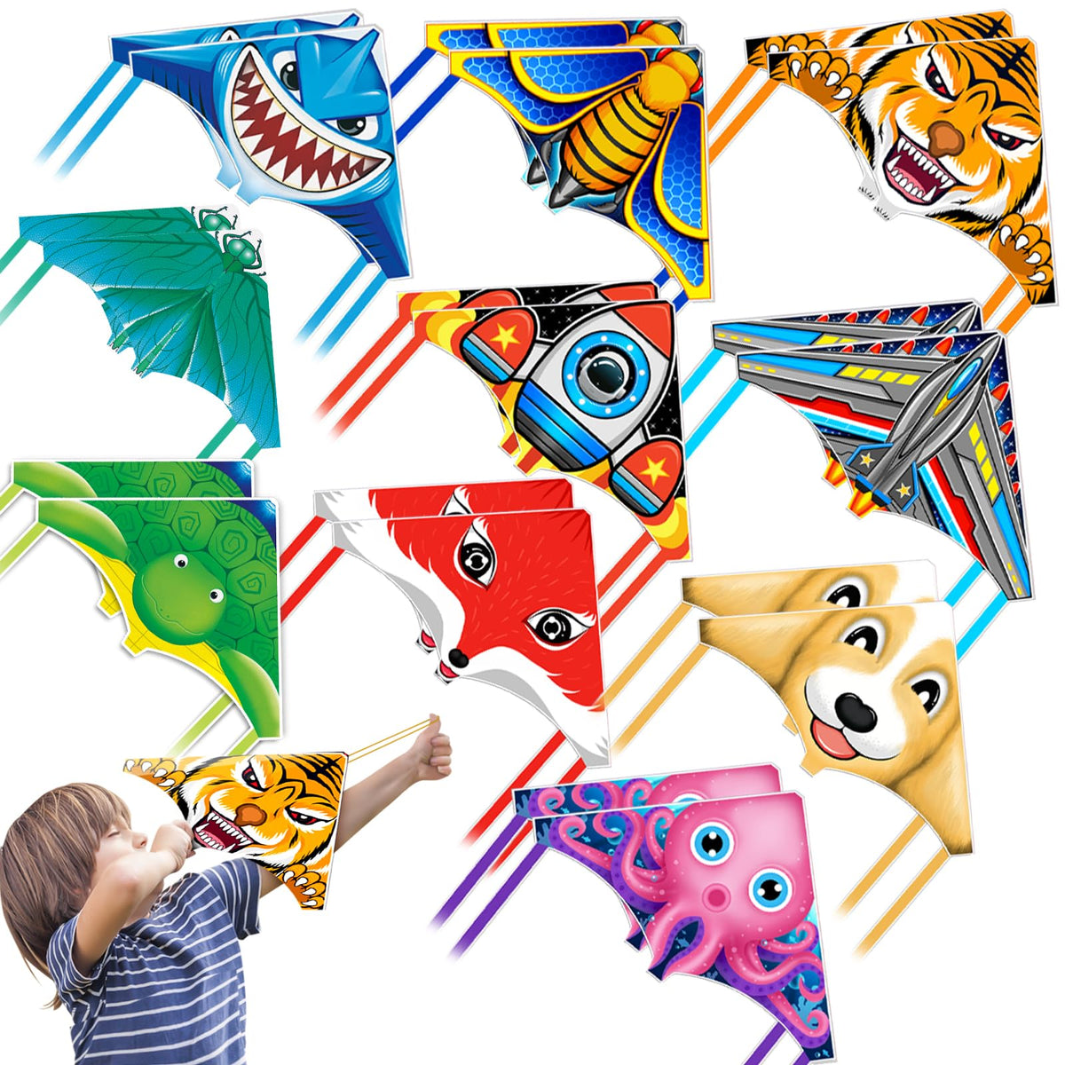 Tcvents mini finger launcher kite close-up showing colorful pattern for indoor or outdoor play
