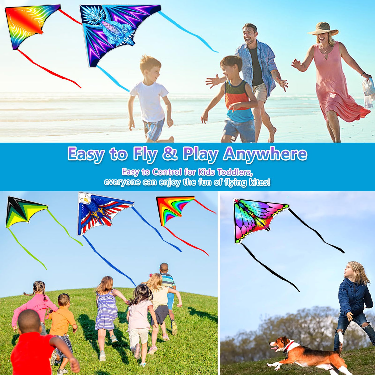 Tcvents kites in use outdoors showing easy handling for beginners