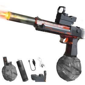 Tcxomino water gun with nozzle flash for dramatic night battles.