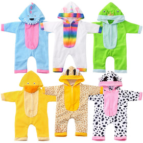 TDDS9 blue dinosaur jumpsuit for 14-18 inch dolls boosts imaginative play.