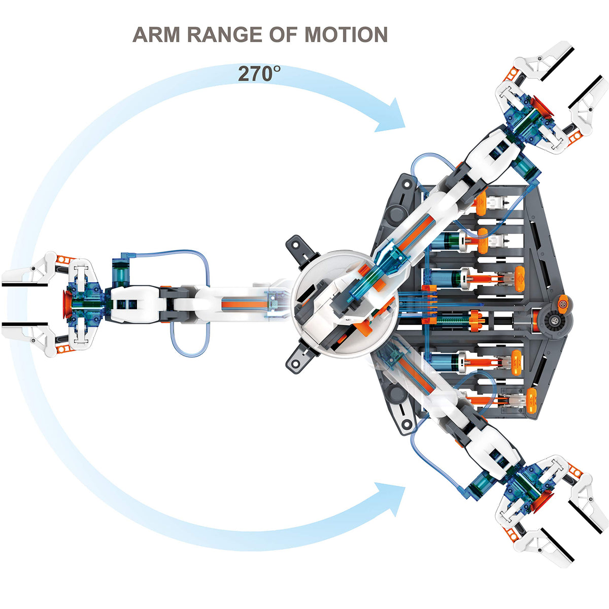 TEACH TECH HydroBot Arm Kit instruction guide highlights clear building steps.