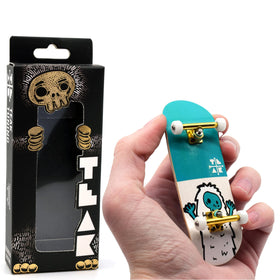 Teak Tuning Teal Yeti graphic on fingerboard deck for stylish rides