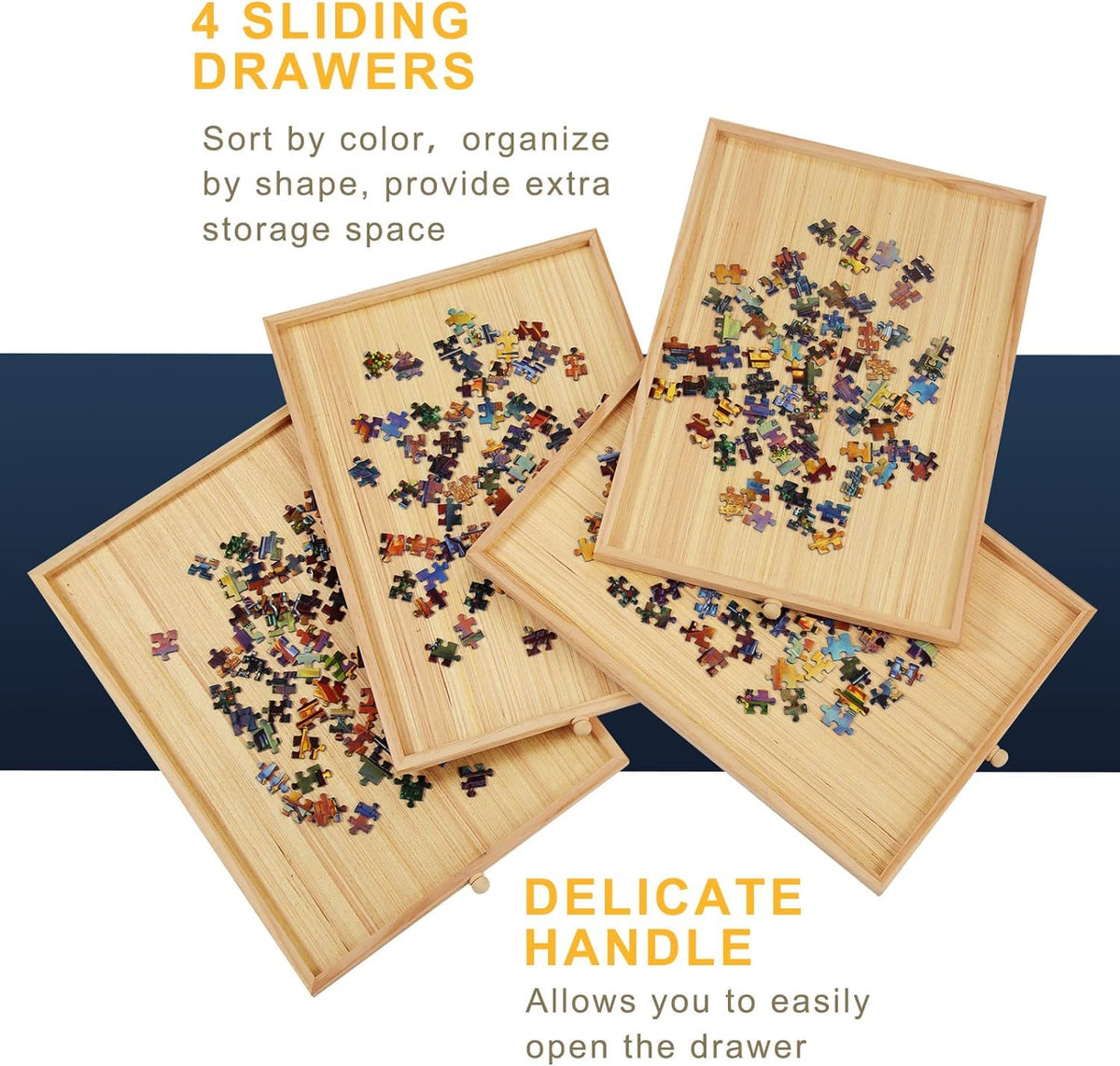 TEAKMAMA large workspace of 26.3 by 34 inches fits big puzzles