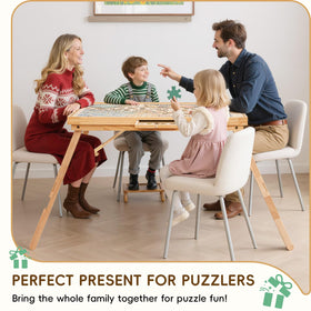 TEAKMAMA puzzle table fully assembled delivers instant stability