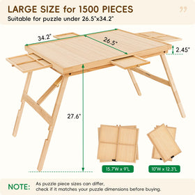 TEAKMAMA puzzle table removable cover protects puzzle during moves