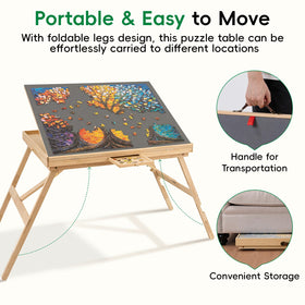 TEAKMAMA Puzzle Table seed guard keeps drawers closed during transport