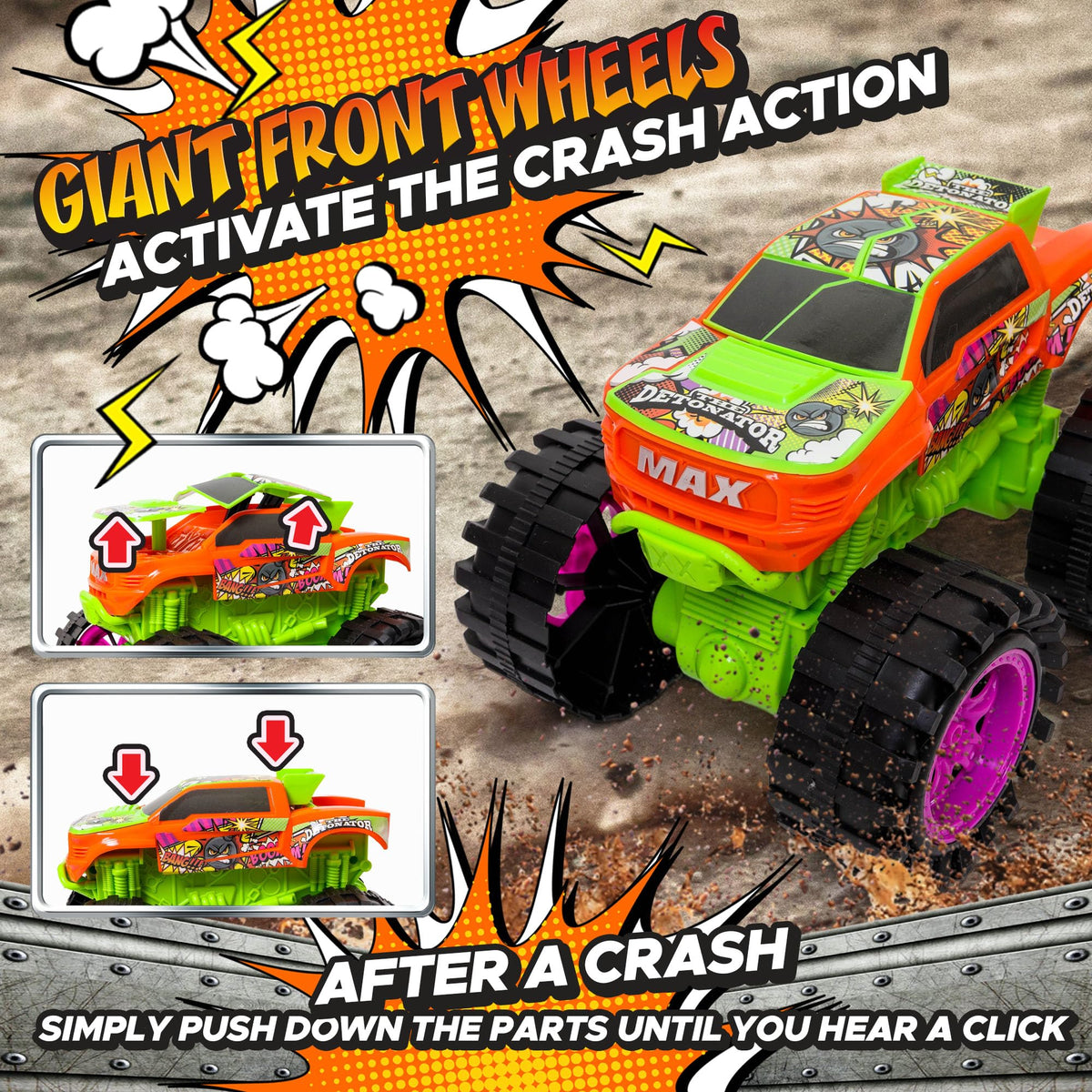 Team Power creative imaginative play with this 8.7-inch monster truck