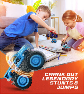 Team Power Monster Trucks push-and-go action shows easy starts for kids