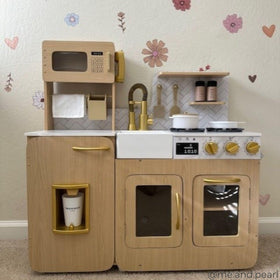 Teamson Kids Little Chef Cyprus knobs and doors detail, tactile control for little hands.