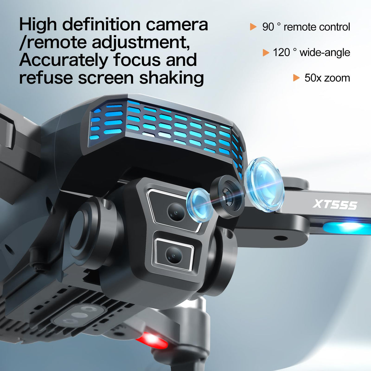 Tec Wurenju XT555 obstacle avoidance helps prevent collisions during flight.