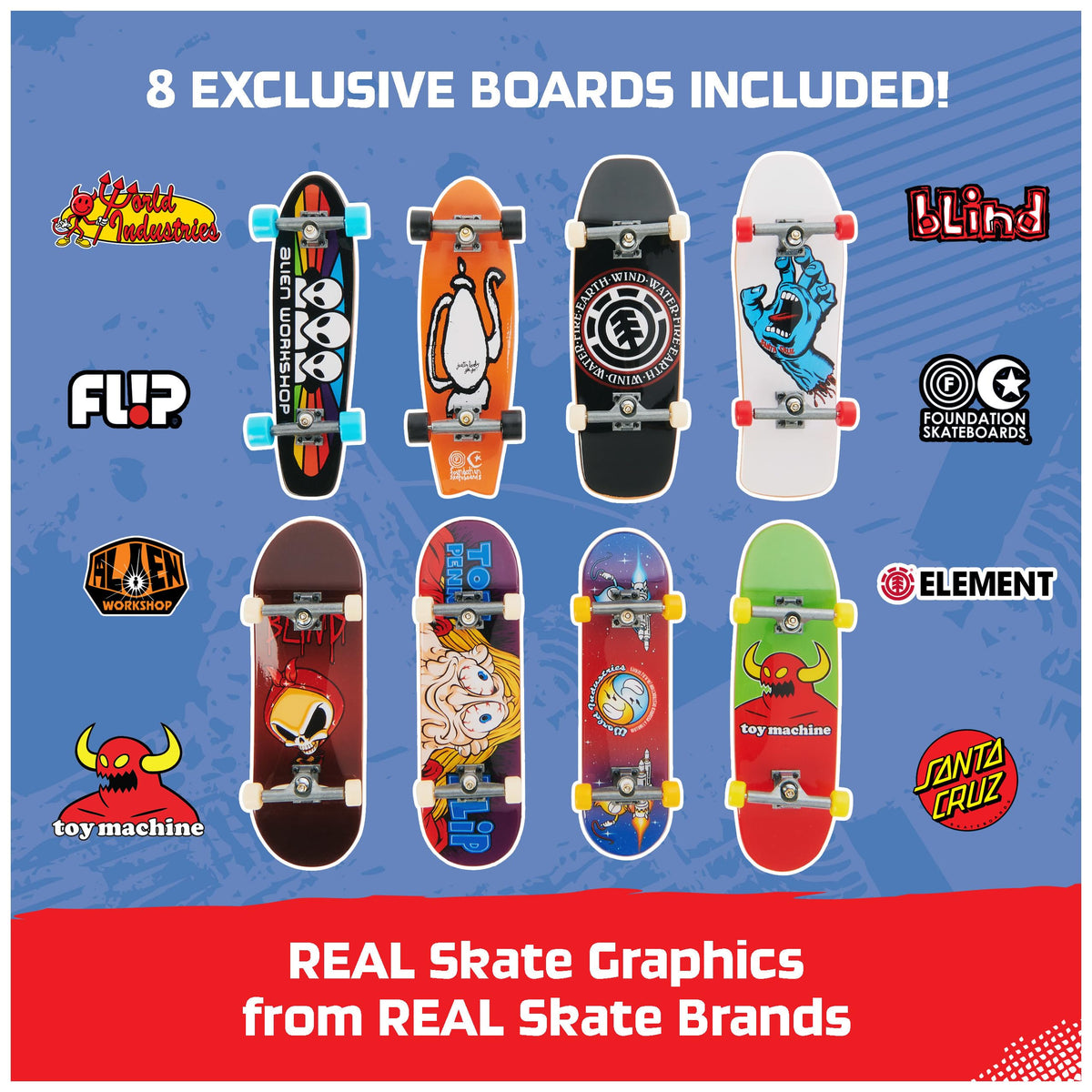 Exclusive Silver Tech Deck Dude figure adds collectible flair.
