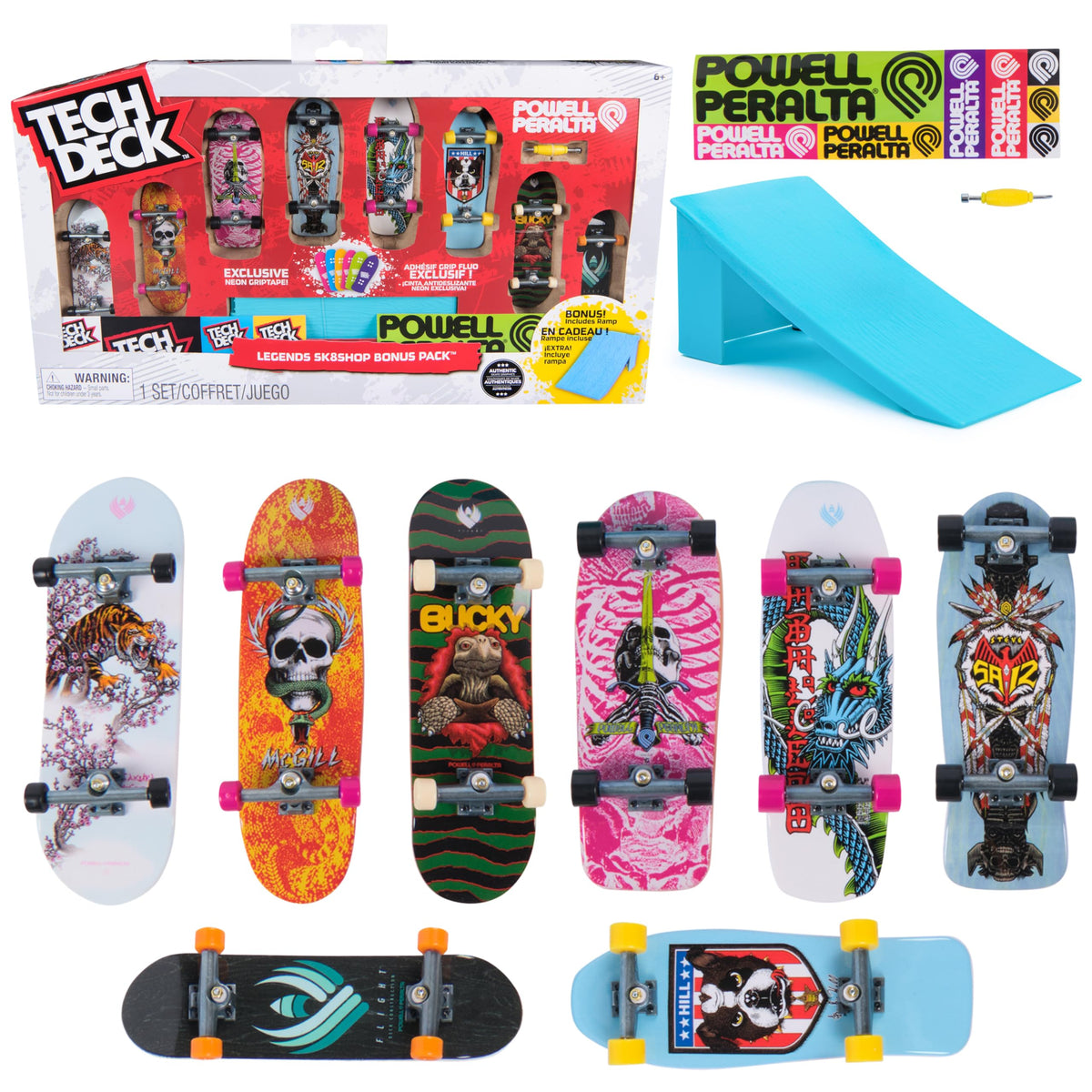Tech Deck Sk8Shop bonus pack with 8 authentic fingerboards for creative play