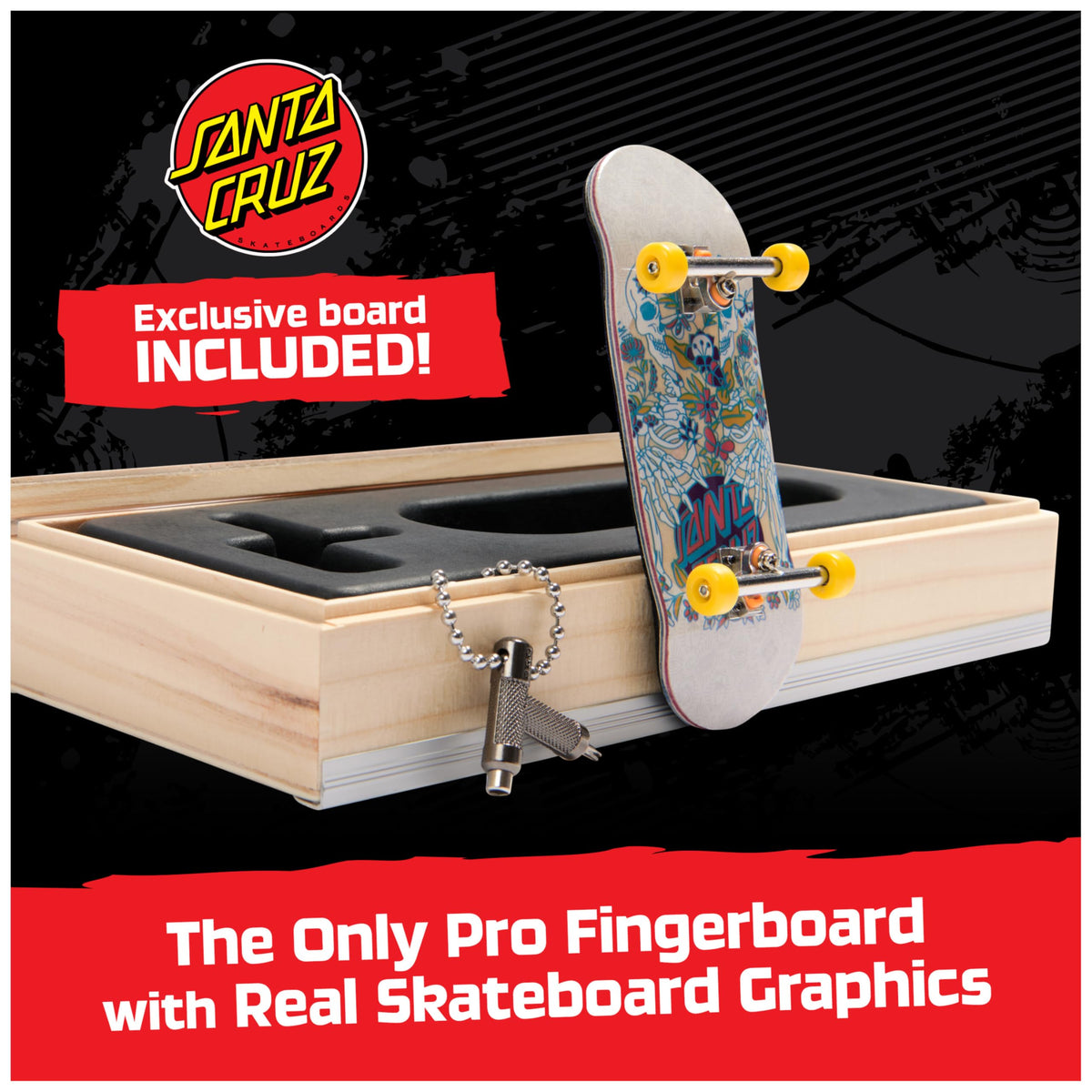 Tech Deck storage display case showcasing the Pro Series board for display and transport.