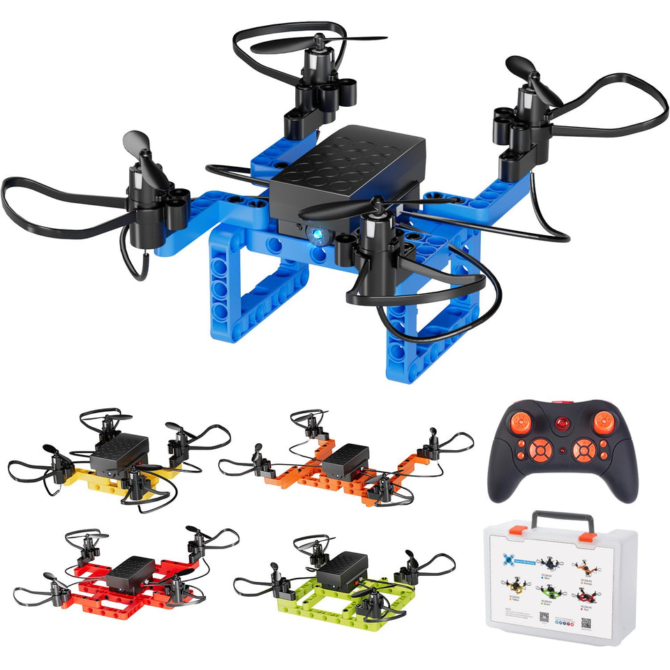 TECHVIO Mini Drone kit assembly shows sturdy parts for hands-on building and creativity.