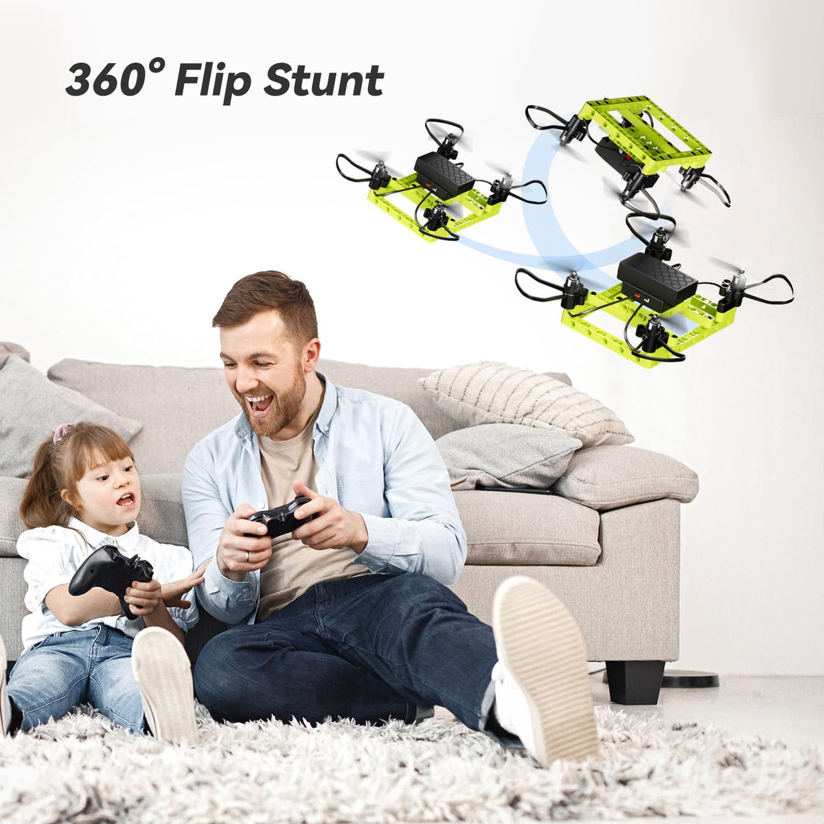 TECHVIO Mini Drone propeller-guards protecting hands and extending play sessions safely.