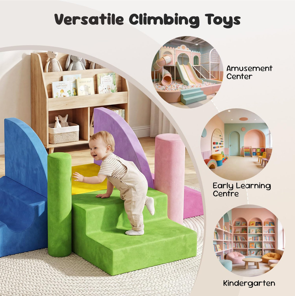 Teckid half-moon blocks pictured for balance and play exploration.