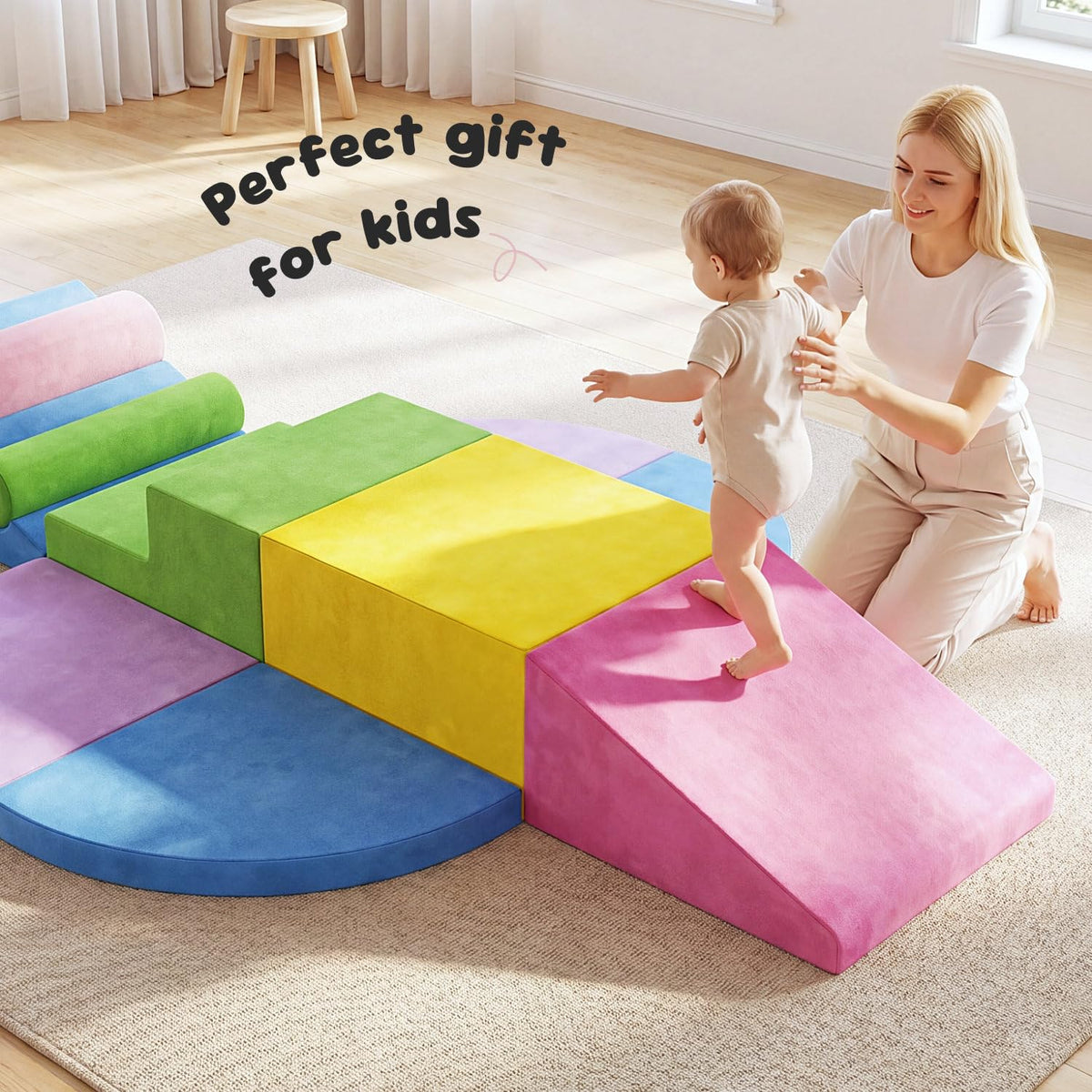 Teckid triangle slide adds motion to crawl and explore.