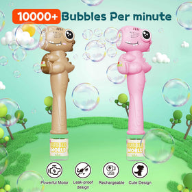 TECKMICO bubble wands shown with rechargeable batteries for quick setup