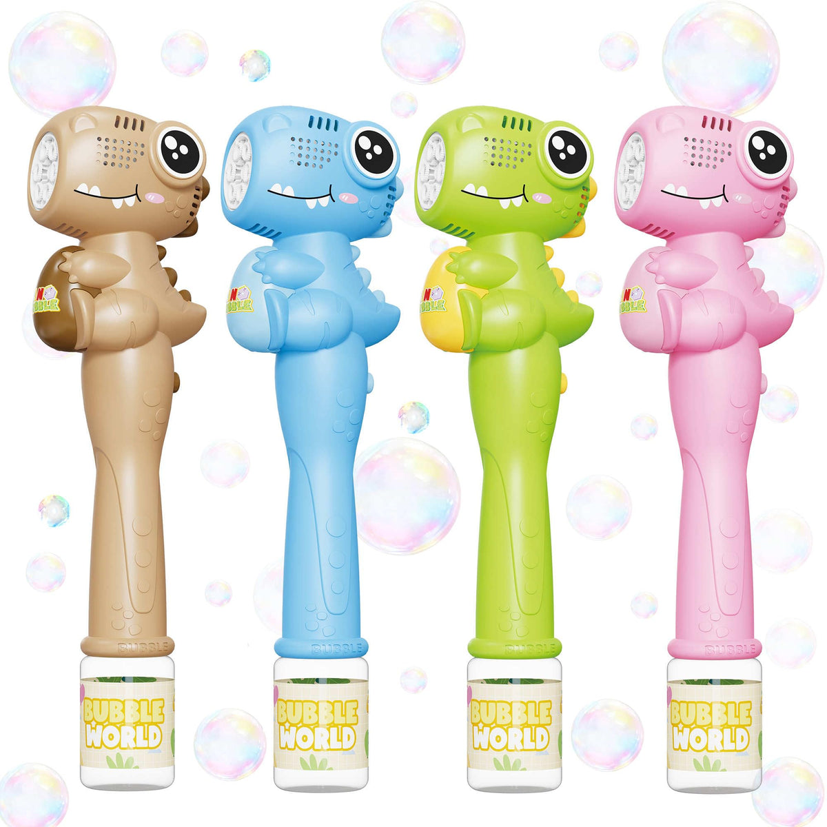 TECKMICO dinosaur bubble wand set with LEDs for magical outdoor play