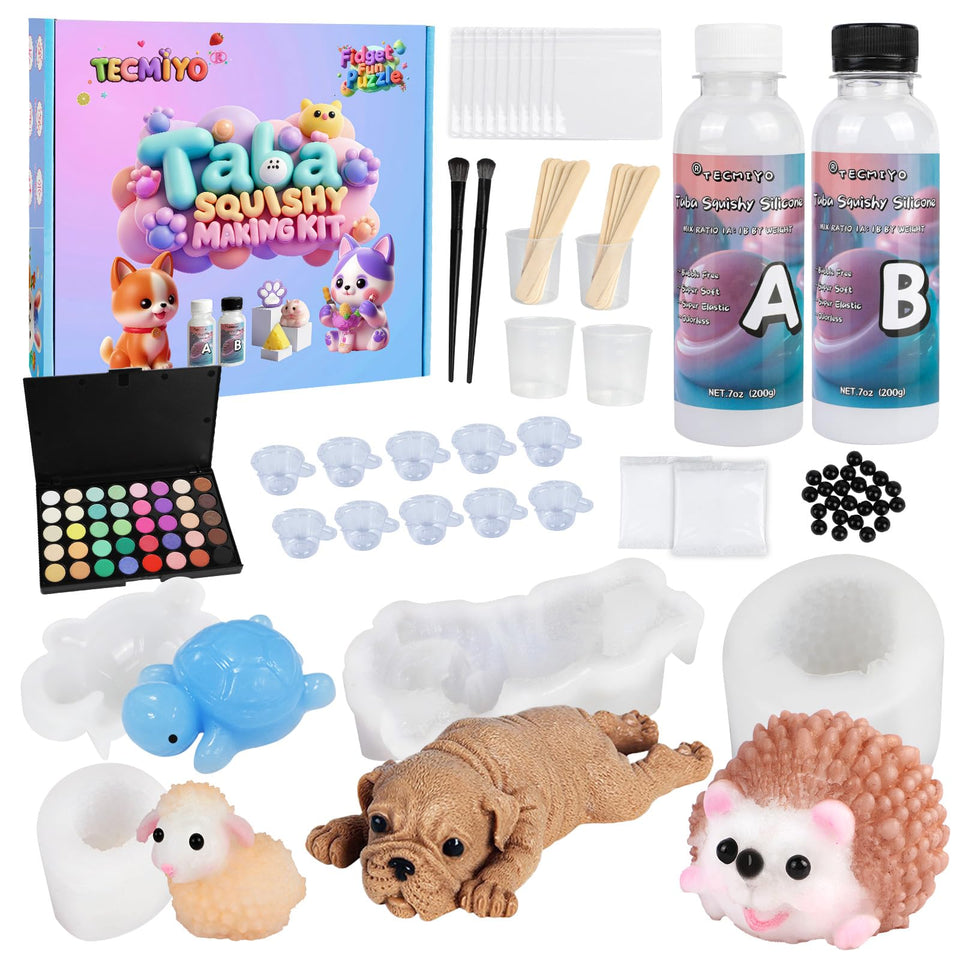 TECMIYO DIY Taba Squishy Kit unboxing shows complete set for creative squishy making