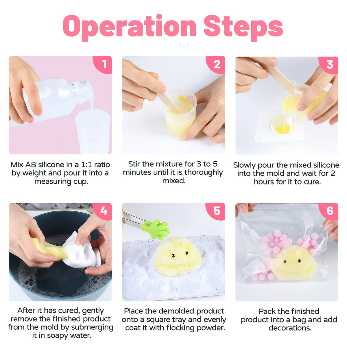 Clear instructions support first-time users completing their initial squishy.