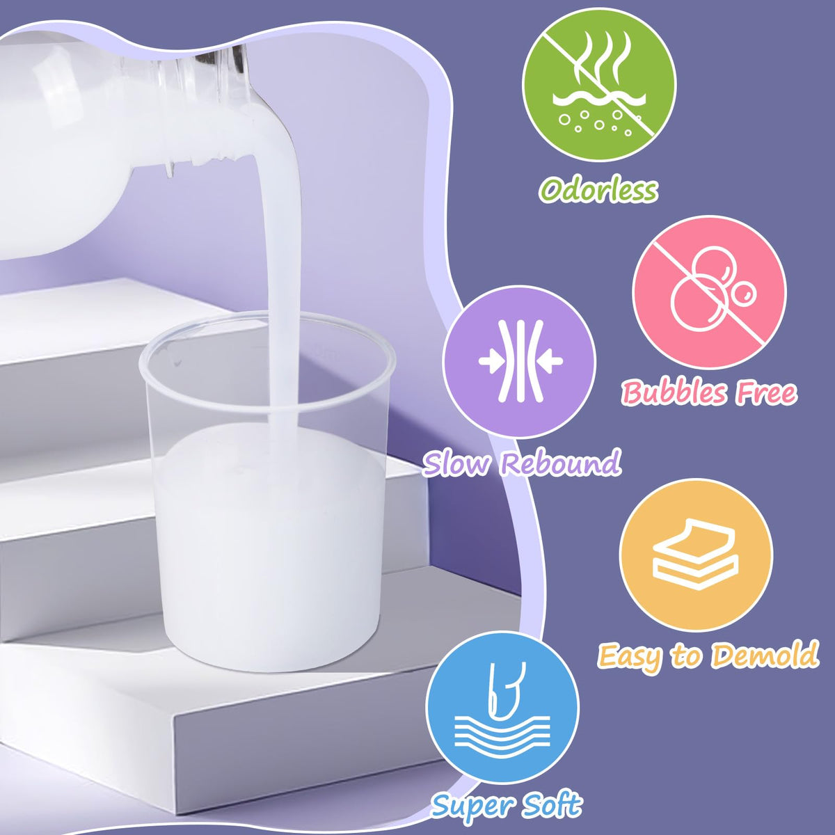 Mixing 1:1 silicone A and B for easy, quick cures.