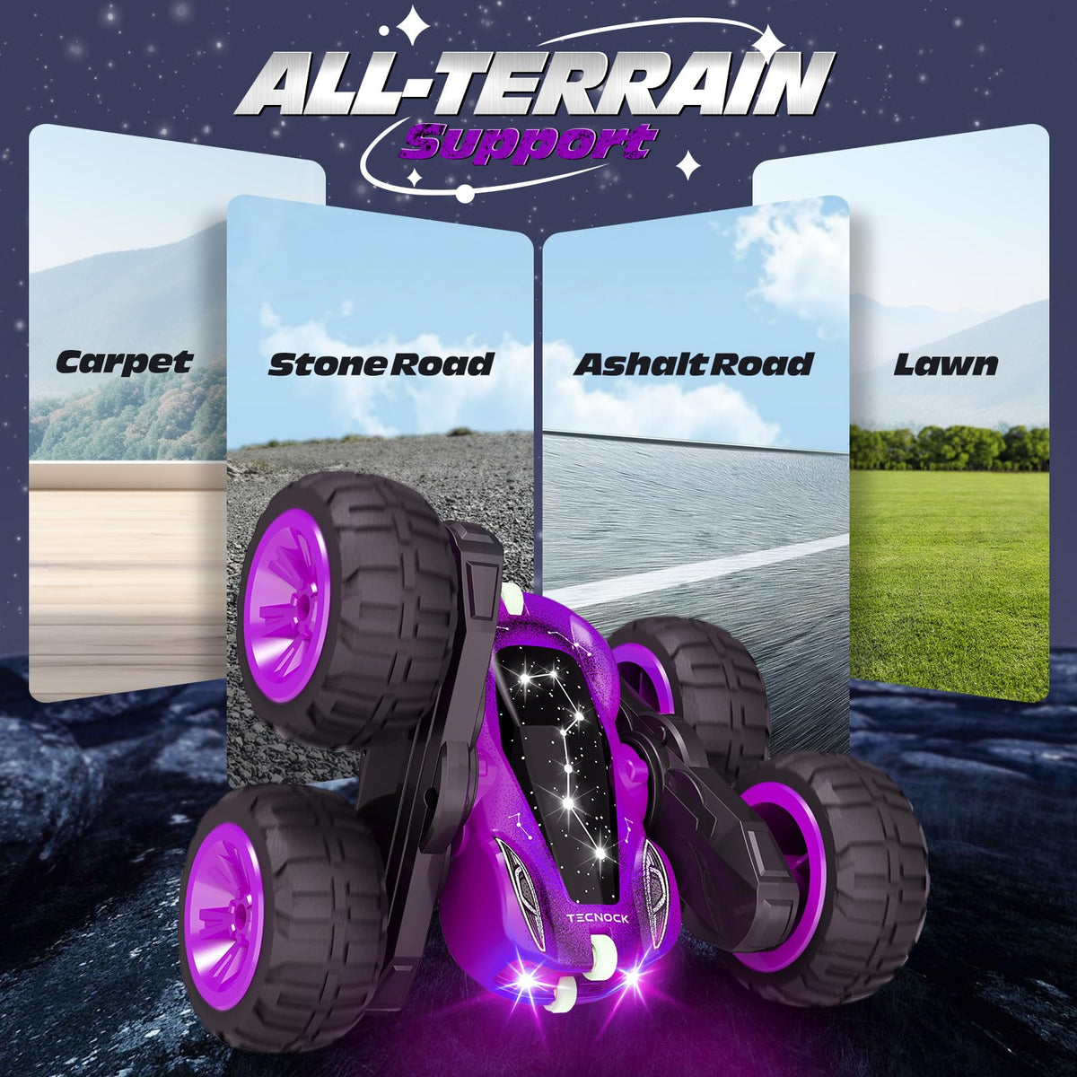 Tecnock 4WD drift-ready action on varied surfaces