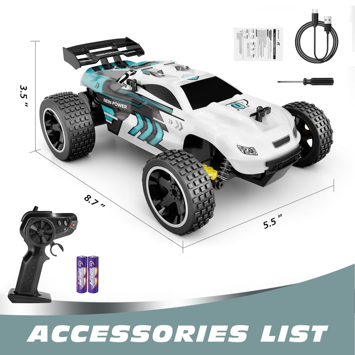 Tecnock RC Car all-terrain tyres grip grass, sand, and indoor floors