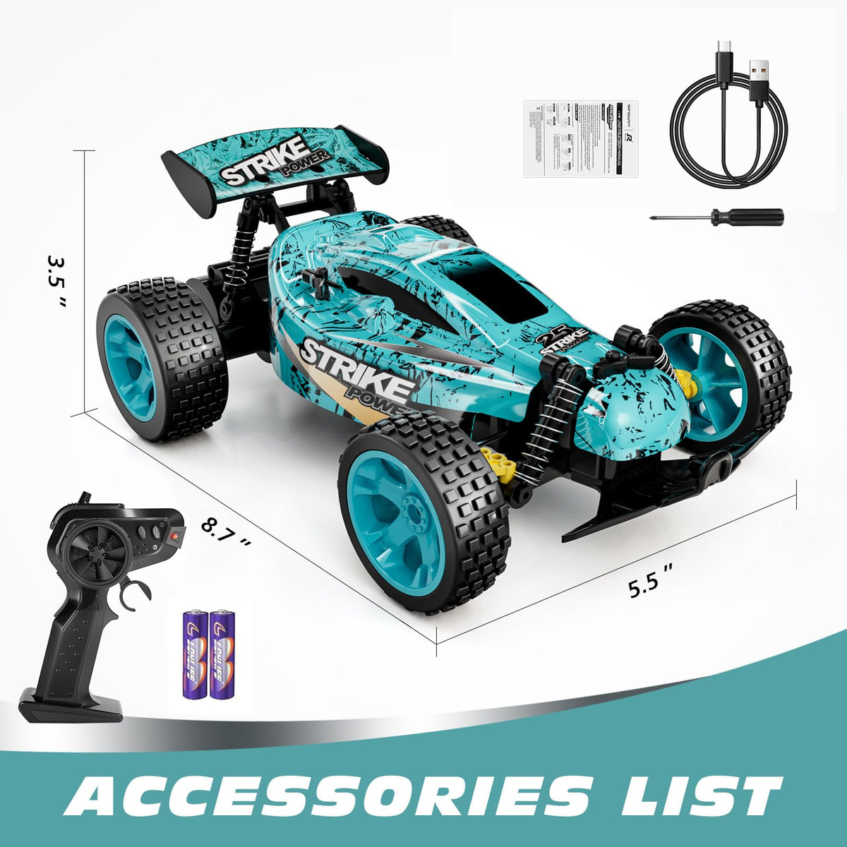 Tecnock gift-ready RC car featuring rugged build for kids