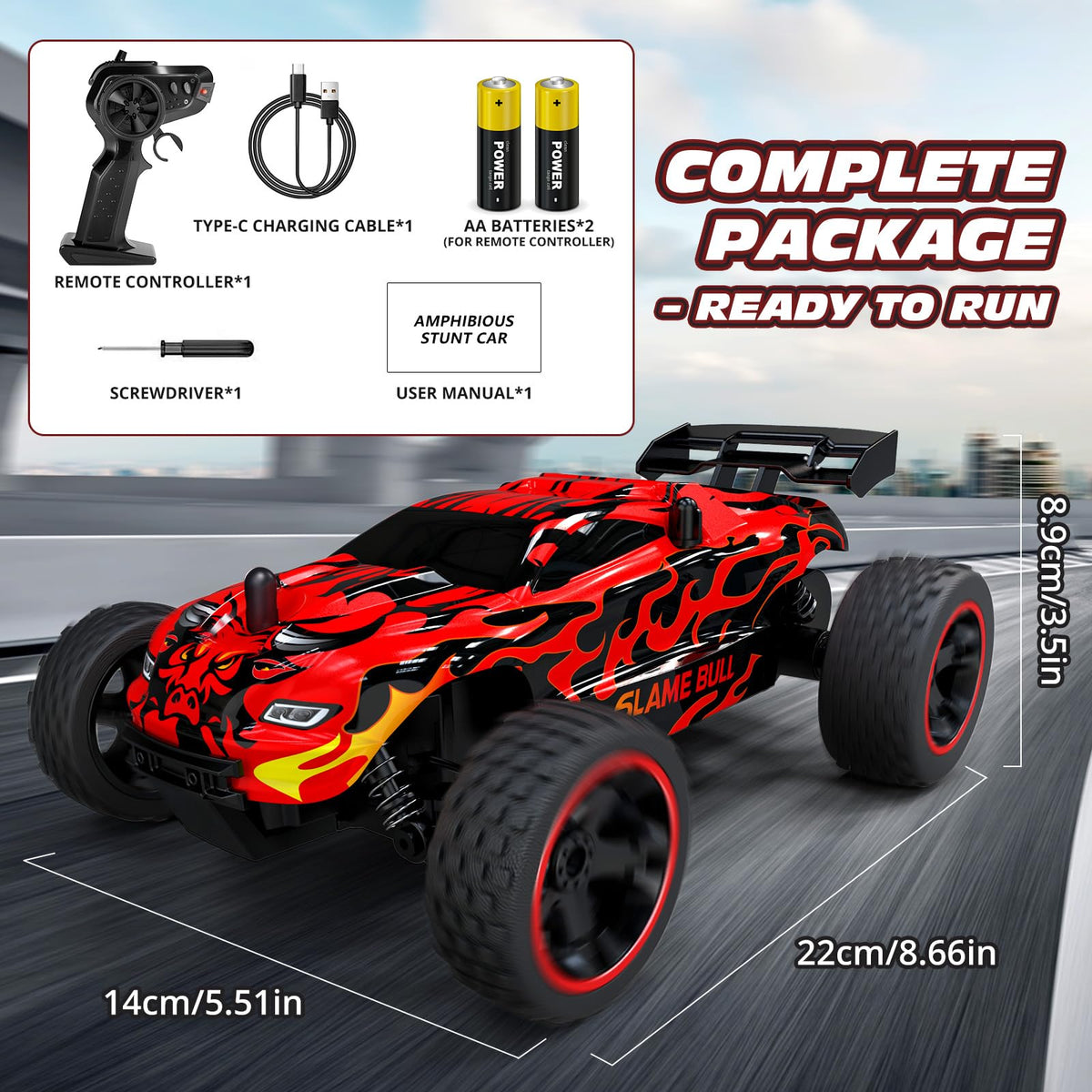 Tecnock RC car gift-ready packaging for kids ages 8-12