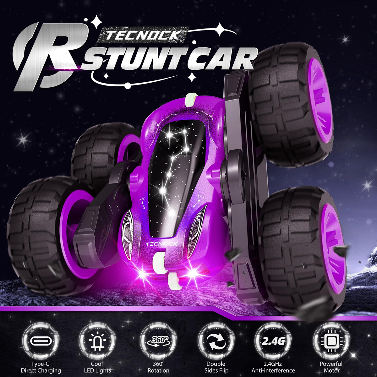 Tecnock RC car LED twin lights create twinkling night ambiance